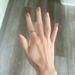 Silver Ring with Turquoise-Colored Triangle